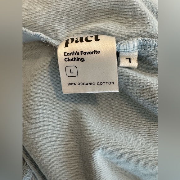 Pact Organic Cotton Side Vent Tank Shirt Midi Dress Size L Large Light blue - Picture 3 of 8